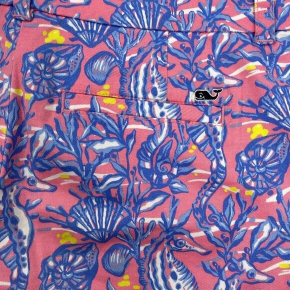 Vineyard Vines Shorts Seahorse Clams Shells Cotton Spandex Women's Size 2 - Picture 5 of 7